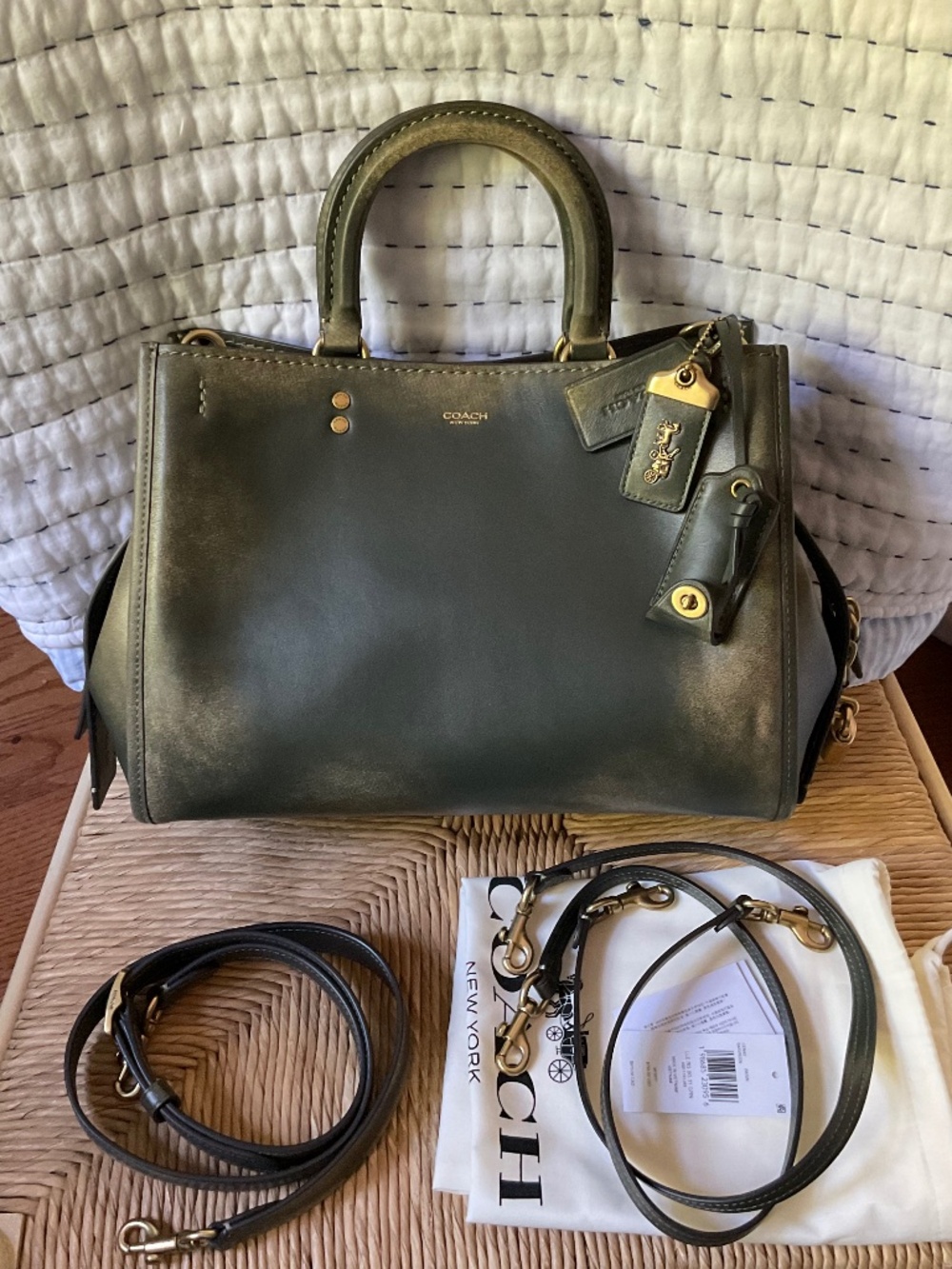 Coach Rogue 31 Loved Leather Green